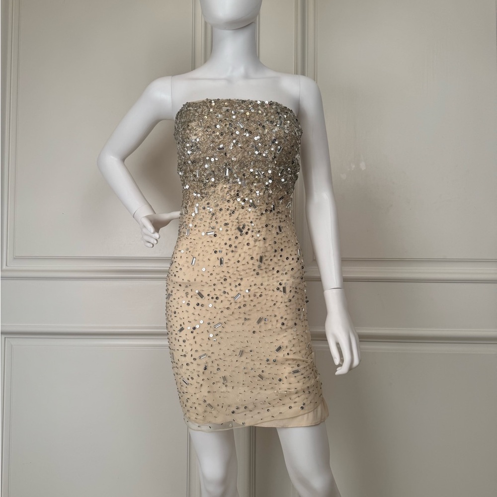 Elegant Sequin Strapless Dress